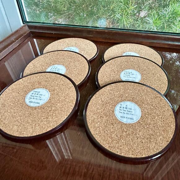 Set of 6 Vintage Korean Art Coasters – Yeon See Hee Folk Scene Series - Picture 3 of 10